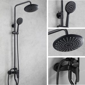 1607 SHOWER SET BLACK WITH TAP