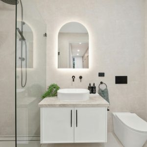 Cabinet and mirrors